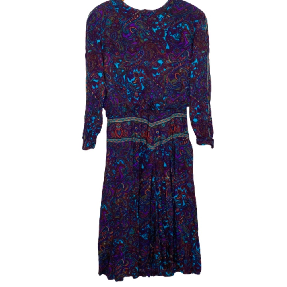 Vintage Long Sleeve Paisley Dress